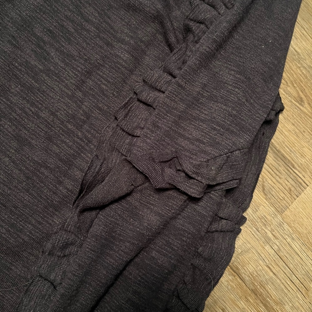 Navy Long Sleeve Ruffle Top - Picture 3 of 8